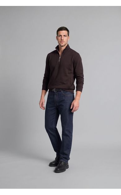 DeFacto Ultra Yumuşak Yumuşak Tuşe Fermuarlı Basic Sweatshirt Kahve