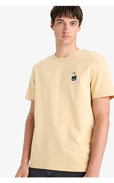 DeFacto Regular Fit Bisiklet Yaka Baskılı Kısa Kollu Tişört E9660AX25AUBG361