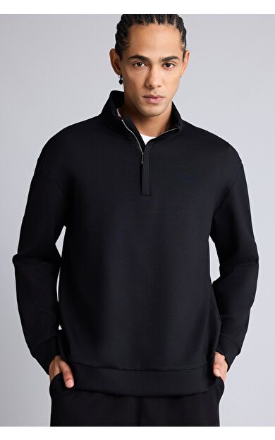 DeFacto Standart Fıt Dik Yaka Modal Sporcu Sweatshirt