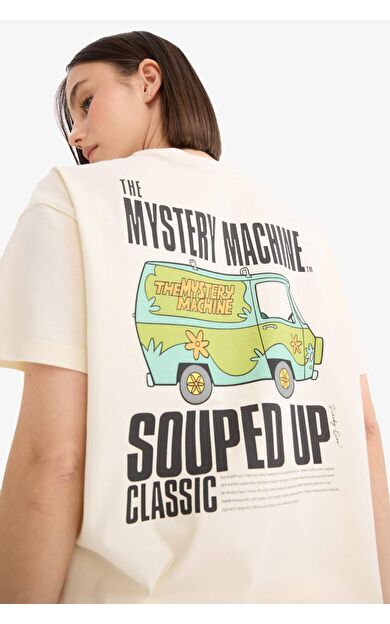 Coool Scooby Doo Oversize Geniş Kalıp Bisiklet Yaka Baskılı Kısa Kollu Tişört