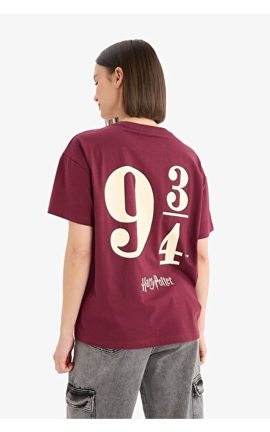 DeFacto Coool Harry Potter Oversize Geniş Kalıp Sırt Baskılı Kısa Kollu Tişört