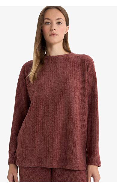 Regular Fit Bisiklet Yaka Uzun Kollu Tişört