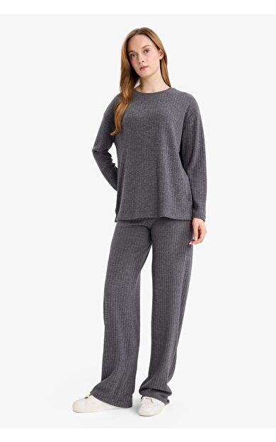 DeFacto Straight Fit Düz Paça Selanik Kumaş Pantolon