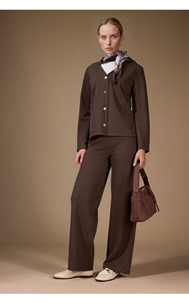 DeFacto Wide Leg Düz Paça Pike Pantolon