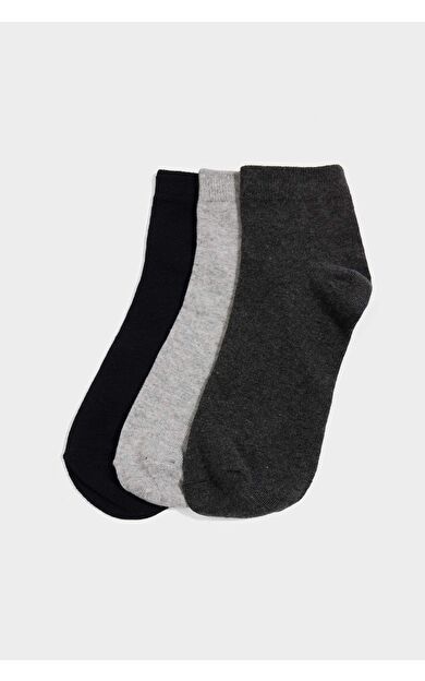 Erkek 3'lü Pamuklu Soket Çorap