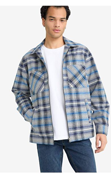 Regular Fıt Flanel Uzun Kollu Gömlek