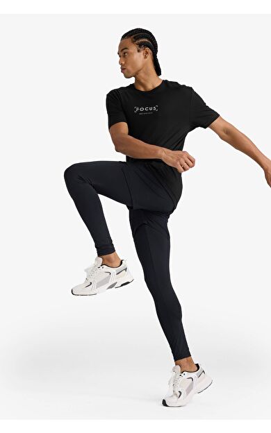 DeFactoFit Slim Fit Dar Kesim Sporcu Standart Paça İçi Taytlı Dokuma Şort