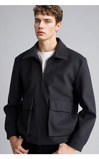 Fermuarlı Cepli Mont