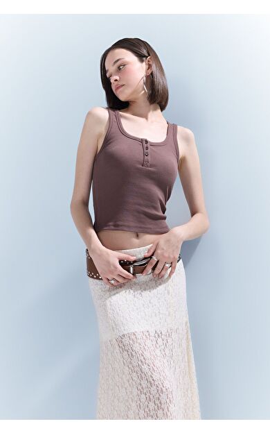 DeFacto Coool Fitted Düğmeli Yaka Fitilli Kaşkorse Atlet F0001AX25SMBN334