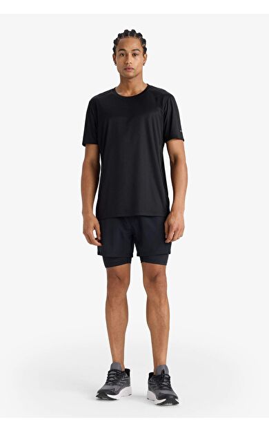 DeFactoFit Slim Fit Dar Kesim Sporcu İçi Taytlı Dokuma Şort