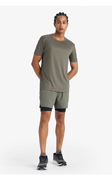 DeFacto DeFactoFit Slim Fit Dar Kesim Sporcu İçi Taytlı Dokuma Şort