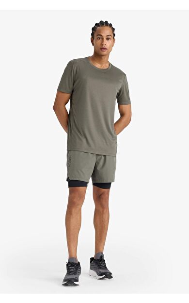 DeFacto DeFactoFit Slim Fit Dar Kesim Sporcu İçi Taytlı Dokuma Şort