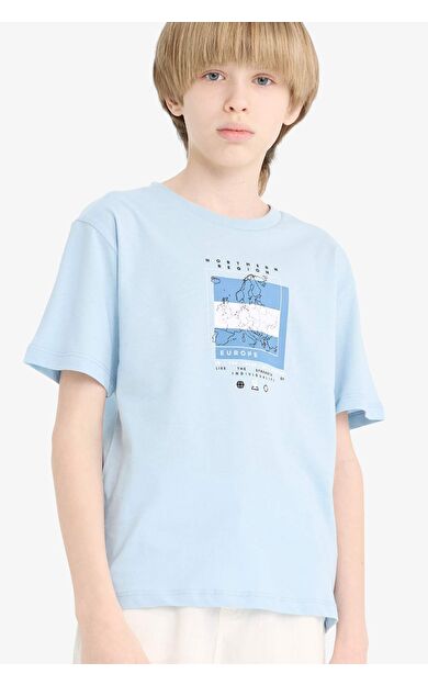 DeFacto Erkek Çocuk New Regular Fit Bisiklet Yaka Kısa Kollu Tişört F0172A825SMBE196