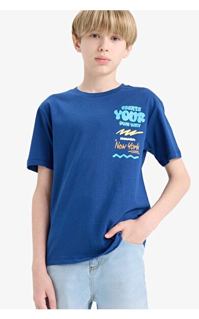 DeFacto Erkek Çocuk New Regular Fit Bisiklet Yaka Kısa Kollu Tişört F0179A825SMIN176