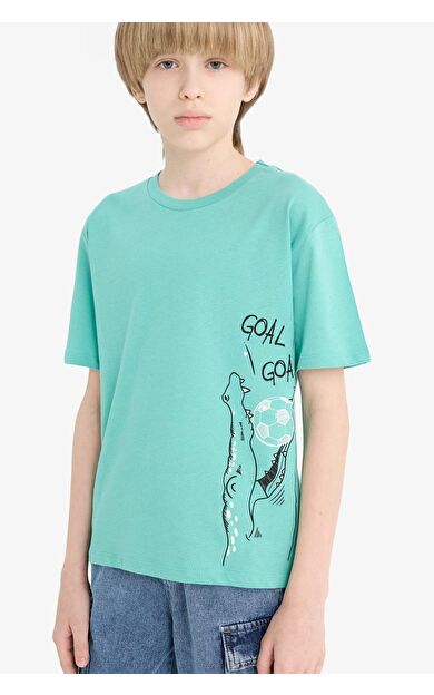 DeFacto Erkek Çocuk New Regular Fit Bisiklet Yaka Kısa Kollu Tişört F0183A825SMGN1244