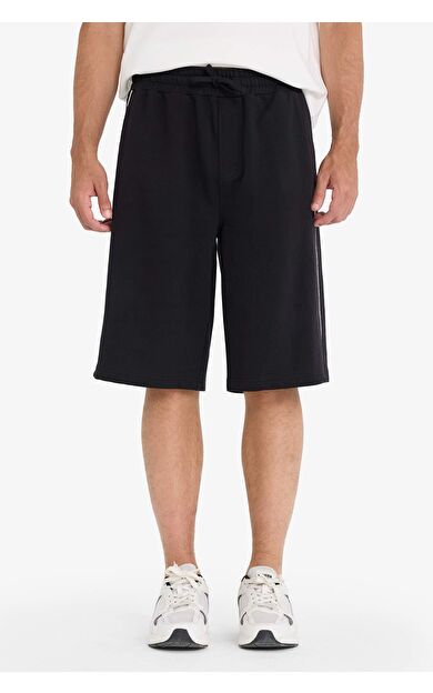 Baggy Fit Düz Paça Sweatshirt Kumaşı Şort