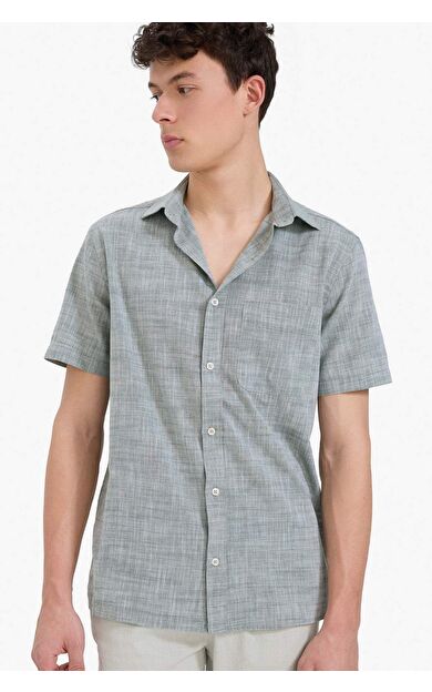 DeFacto Regular Fit Polo Yaka Pamuklu Kısa Kollu Gömlek F0196AX25SPKH458