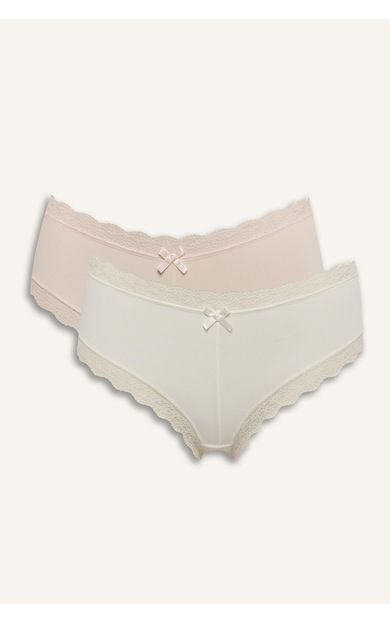 DeFacto Dantel Detaylı Micro 2'li Hipster Külot Pembe F0236AX26SPPN36