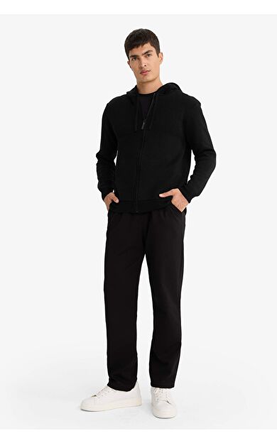 DeFacto Regular Fit Beli Bağcıklı Düz Paça Eşofman Altı F0308AX25AUBK81