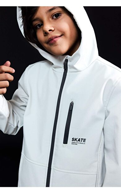 Erkek Çocuk Kapüşonlu Polar Astarlı Yağmurluk