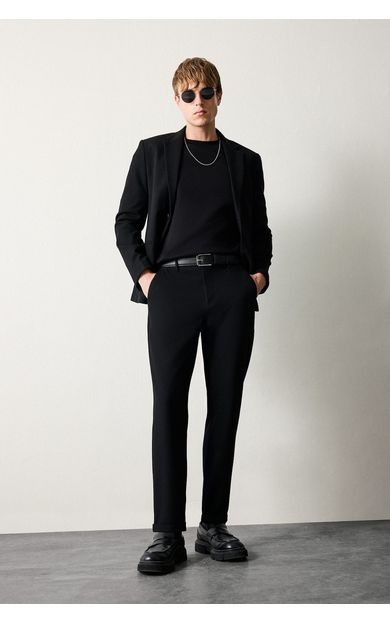 DeFacto Taılored Fit Ankle Paça Pantolon Siyah