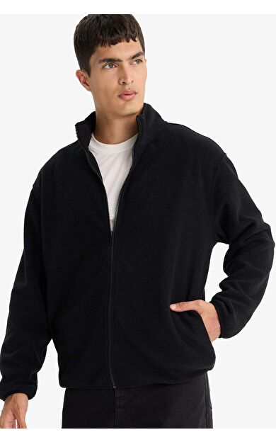 Relax Fit Yarım Balıkçı Yaka Polar Hırka