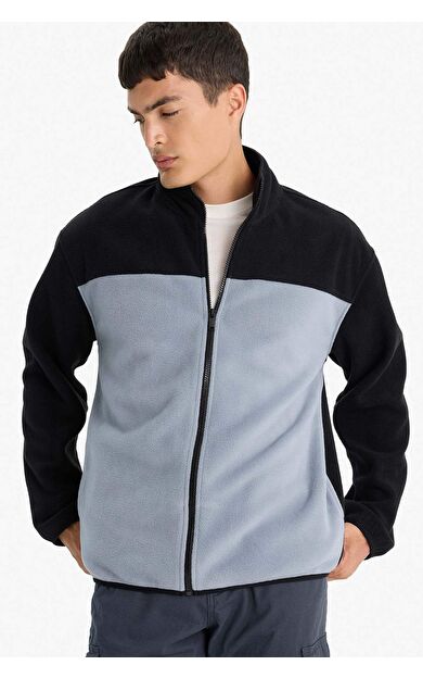 Relax Fit Yarım Balıkçı Yaka Polar Hırka