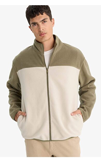Relax Fit Yarım Balıkçı Yaka Polar Hırka