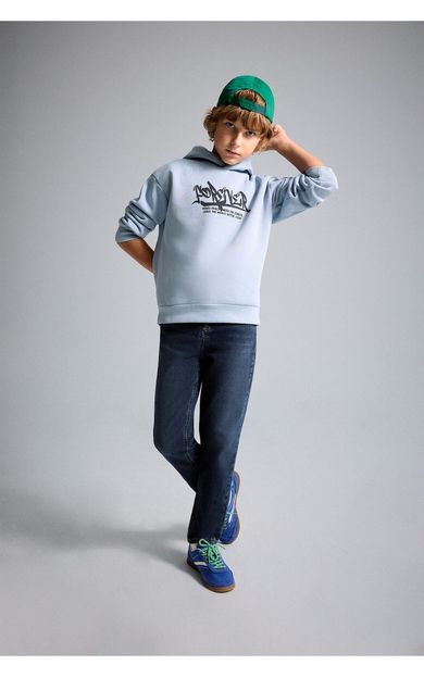 DeFacto Straıght Fıt Düz Paça Jean Pantolon Erkek Çocuk Mavi F0455A826AUNM35