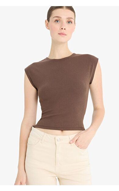 DeFacto Slim Fit Dar Kesim Bisiklet Yaka Basic Düz Modal Kısa Kollu Tişört F0685AX25SPBN151