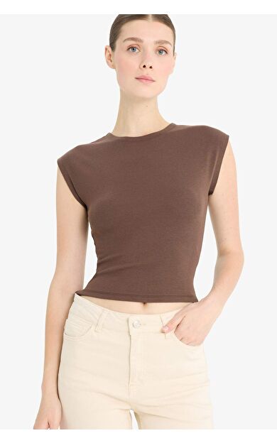 DeFacto Slim Fit Dar Kesim Bisiklet Yaka Basic Düz Modal Kısa Kollu Tişört F0685AX25SPBN151