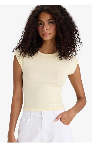 DeFacto Slim Fit Dar Kesim Bisiklet Yaka Basic Düz Modal Kısa Kollu Tişört F0685AX25SPYL504