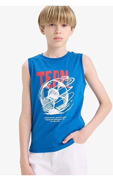 DeFacto Erkek Çocuk Bisiklet Yaka Baskılı Atlet F0687A825HSBE333