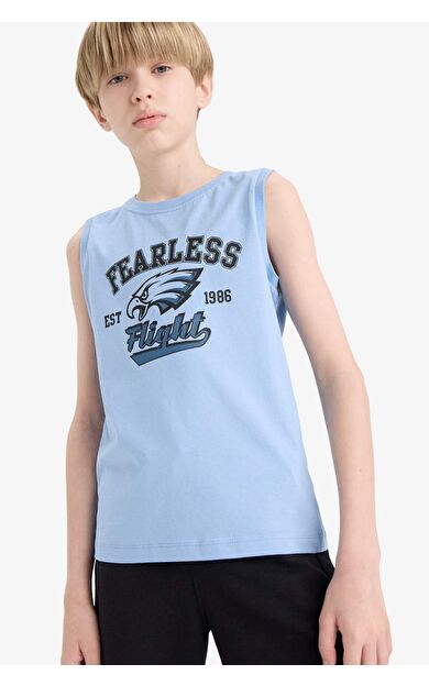 DeFacto Erkek Çocuk Bisiklet Yaka Baskılı Atlet F0688A825HSBE429