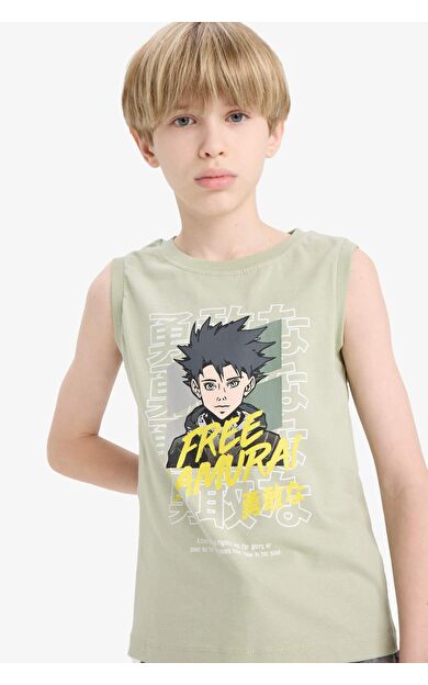 DeFacto Erkek Çocuk Bisiklet Yaka Baskılı Atlet F0692A825HSGN1156