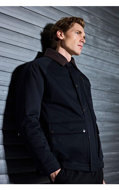 Regular Fit Polo Yaka Fermuarlı Mont