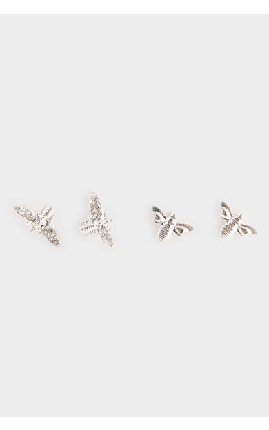 Kadın 2'li Silver Küpe