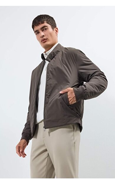 DeFacto Slim Fit Dar Kesim Dik Yaka Fermuarlı Su Geçirmez Mont