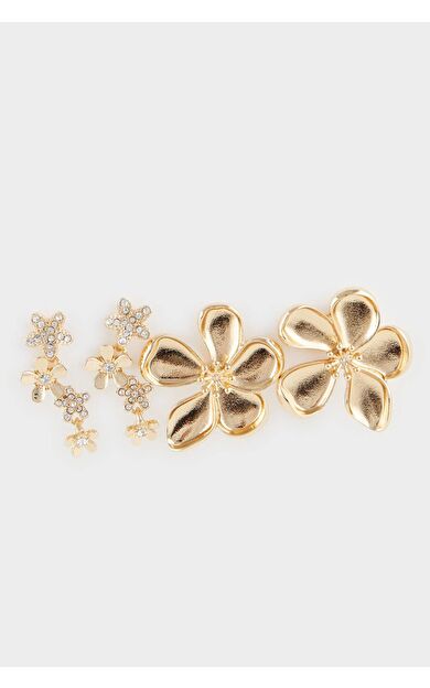 DeFacto Kadın 2'li Çiçekli Küpe