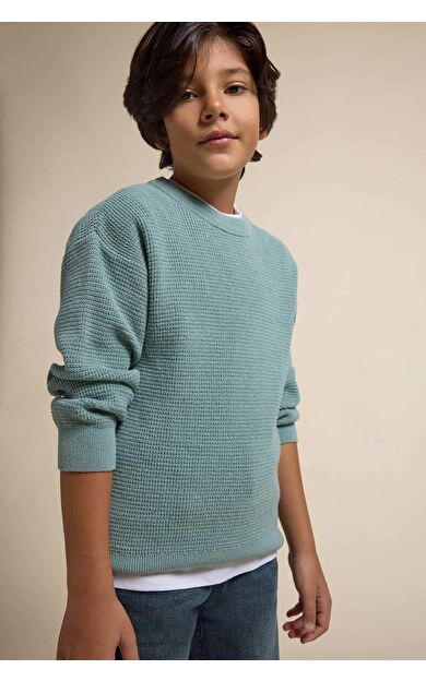 DeFacto Erkek Çocuk Bisiklet Yaka Triko Kazak F0959A825WNGN1129