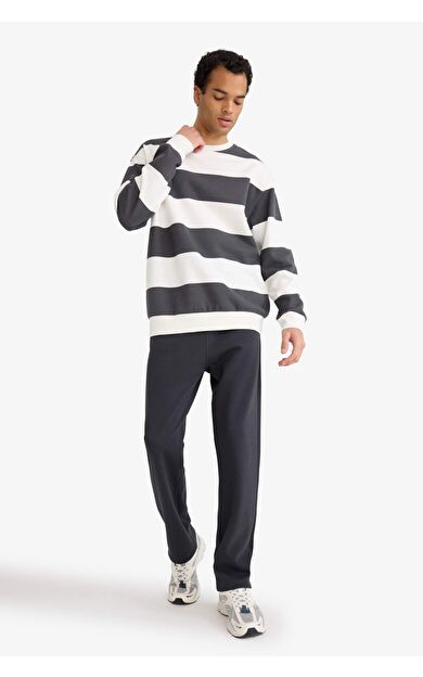 Regular Fit Beli Bağcıklı Düz Paça Eşofman Altı