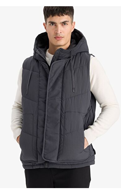 DeFacto Regular Fit Kapüşonlu Fermuarlı Şişme Yelek F0997AX25AUAR104