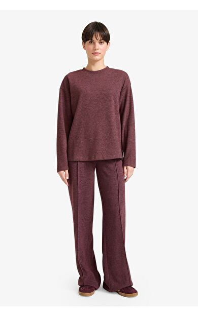 DeFacto Straight Fit Beli Lastikli Geniş Paça Pantolon F1016AX25AUBR93