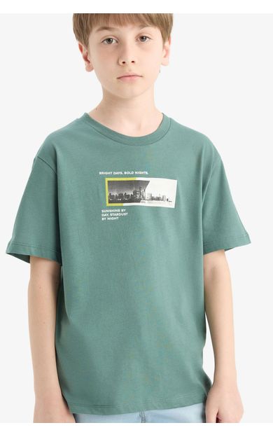 DeFacto Erkek Çocuk Regular Fit Bisiklet Yaka Kısa Kollu Tişört F1026A825SMGN758