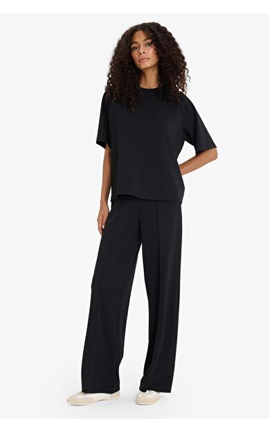 DeFacto Straight Fit Modal Geniş Paça Eşofman Altı F1028AX25AUBK81