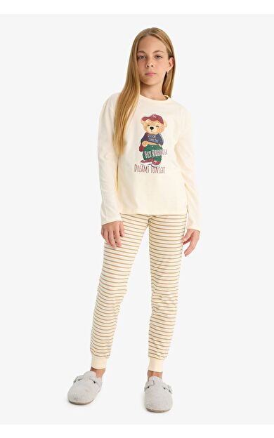 DeFacto Kız Çocuk Regular Fit 2'li Pijama Takımı F1085A825AUER134