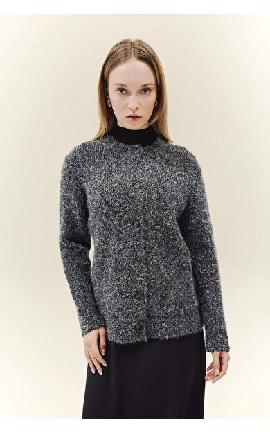 Regular Fit Bisiklet Yaka Triko Hırka