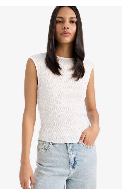 DeFacto Regular Fit Bisiklet Yaka Bürümcük Atlet F1145AX25SMWT32