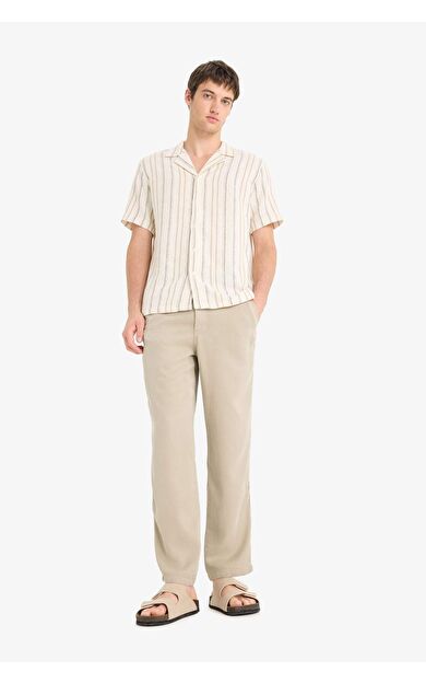 DeFacto Bol Rahat Kesim Wide Leg Üç Cepli Geniş Paça Yazlık Tensel Pantolon F1162AX25SMKH488