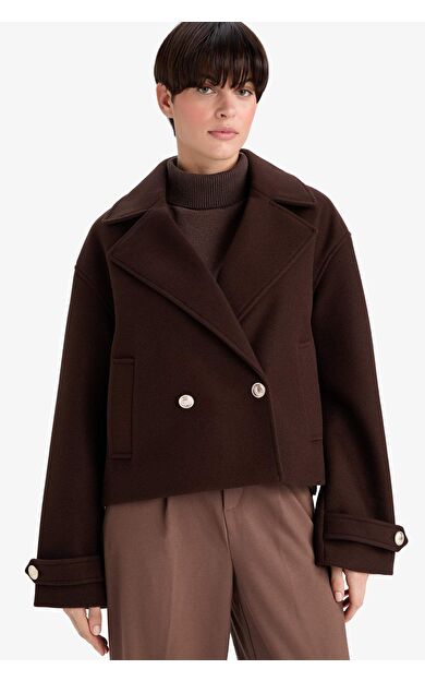 Regular Fit Düğmeli Kaşe Kaban F1217AX25WNBN530